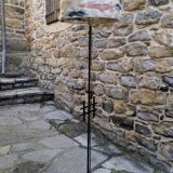 1960s wrought iron tripod floor lamp