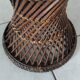 Tabouret en osier et rotin vintage