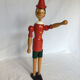 PINOCCHIO WOODEN ARTICULATED COAT RED AND GREEN HANDMADE VINTAGE