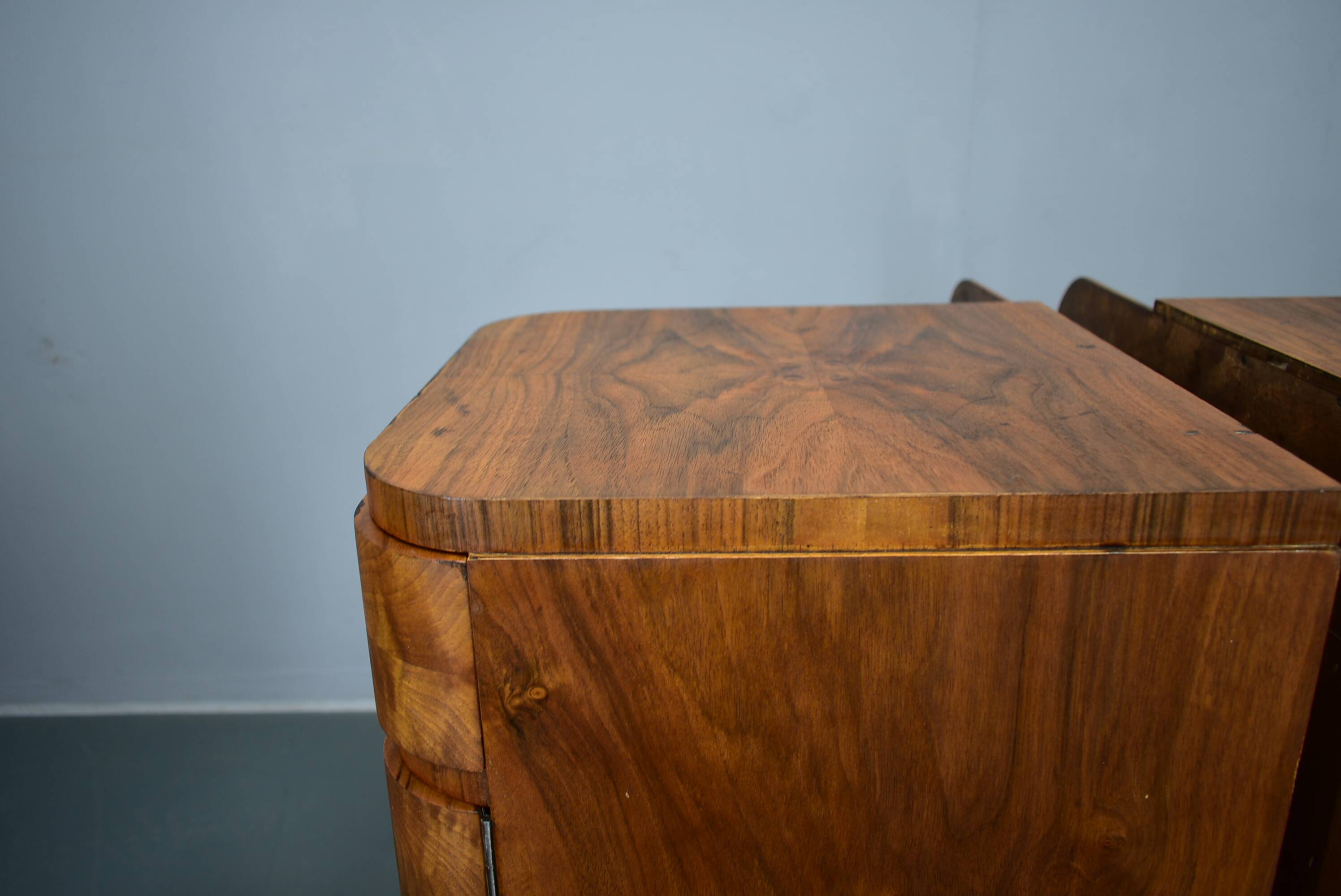 1935s Pair of Art Deco Bedside Tables, Czechoslovakia
