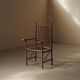 Brutalist armchair made of hazel branches, circa 1970.