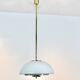Glashütte Limburg Mushroom Pendant Light in Opal Glass and Brass