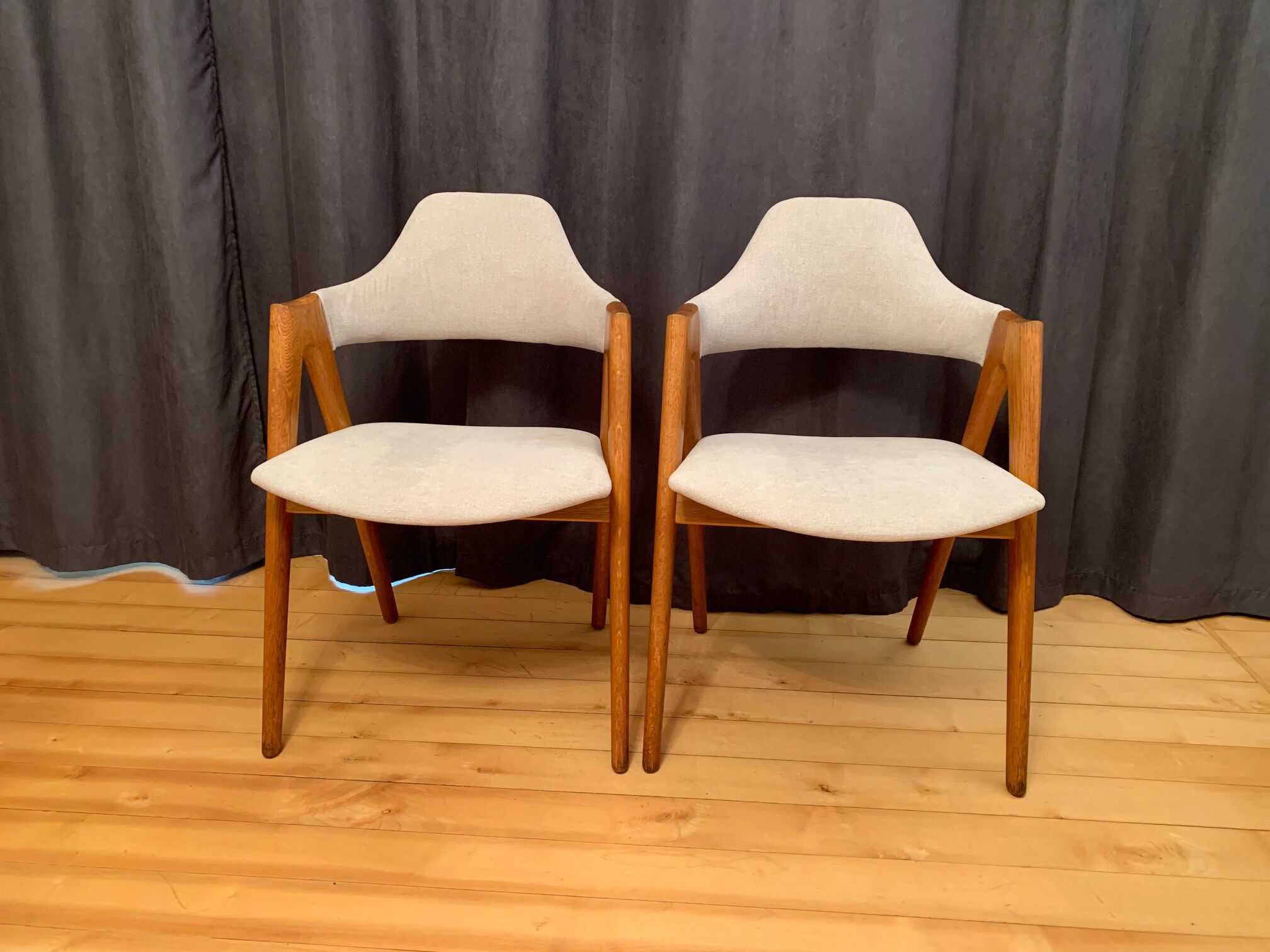 Pair of Compass chairs by Kai Kristiansen, SVA Møbler, Denmark, 1960s