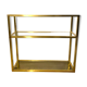 3-tier shelf in glass, mirror and brass