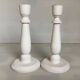 Pair of painted wooden candlesticks