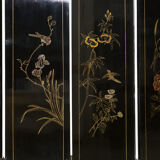 Chinese screen with decoration of hard stone lacquered with four panels 1940