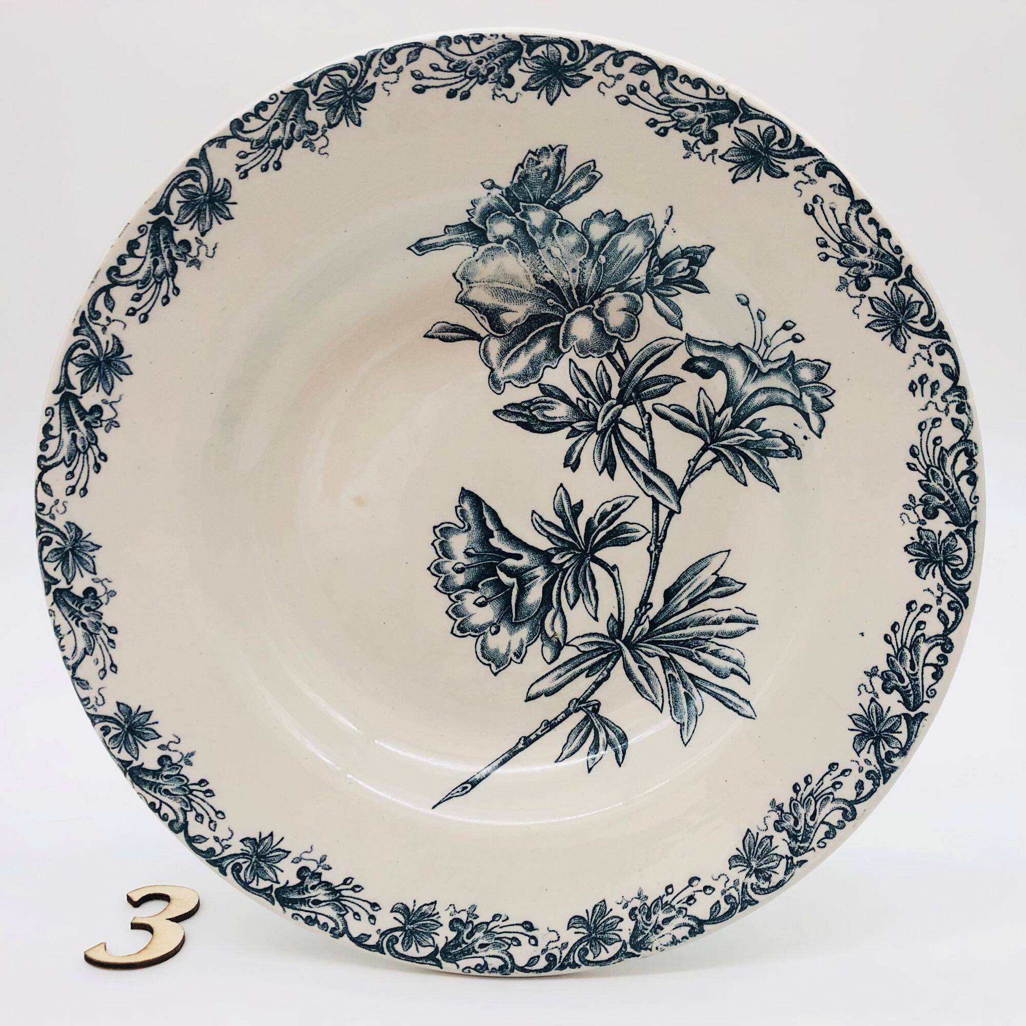 6 Assiettes Creuses “St-Amant- Grands Établissements Céramique"