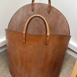 Log holder in tan leather The new craftsmen