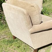 Pair of vintage ribbed velvet armchairs