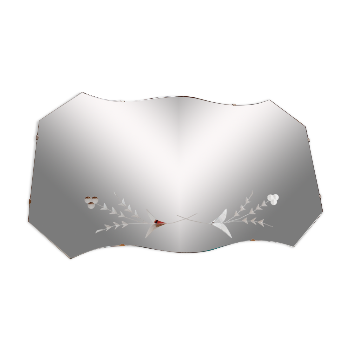 Beveled and chiseled art deco mirror