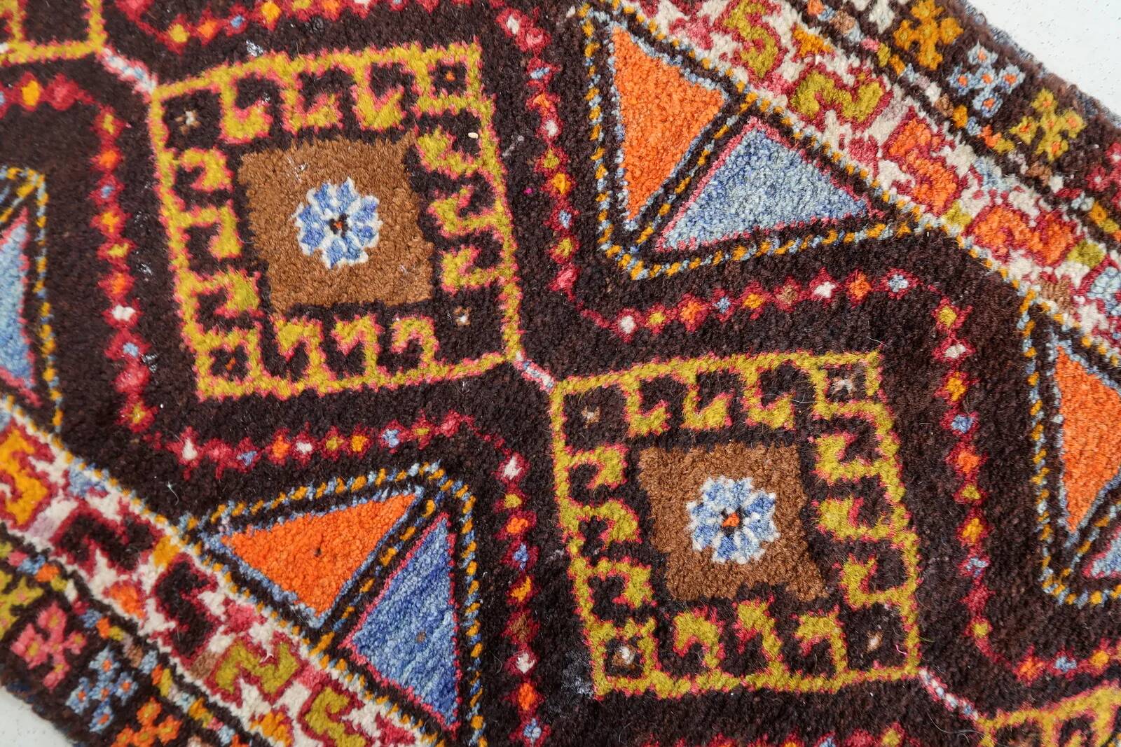 Handmade vintage Turkish Yastik rug 54cm x 80cm, 1950s