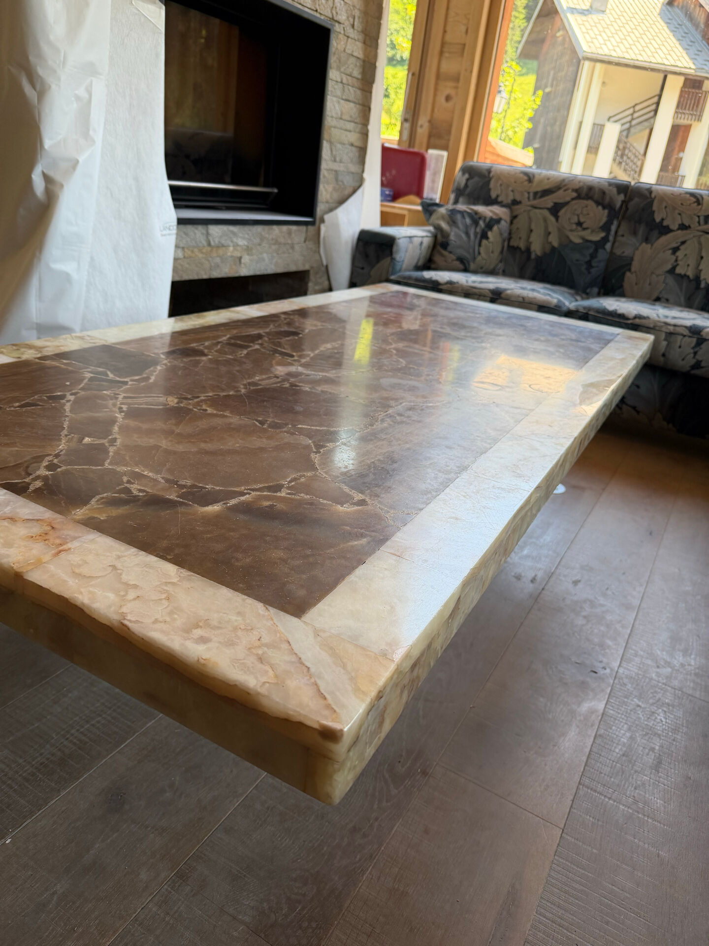 Vintage onyx coffee table signed Muller’s of Mexico