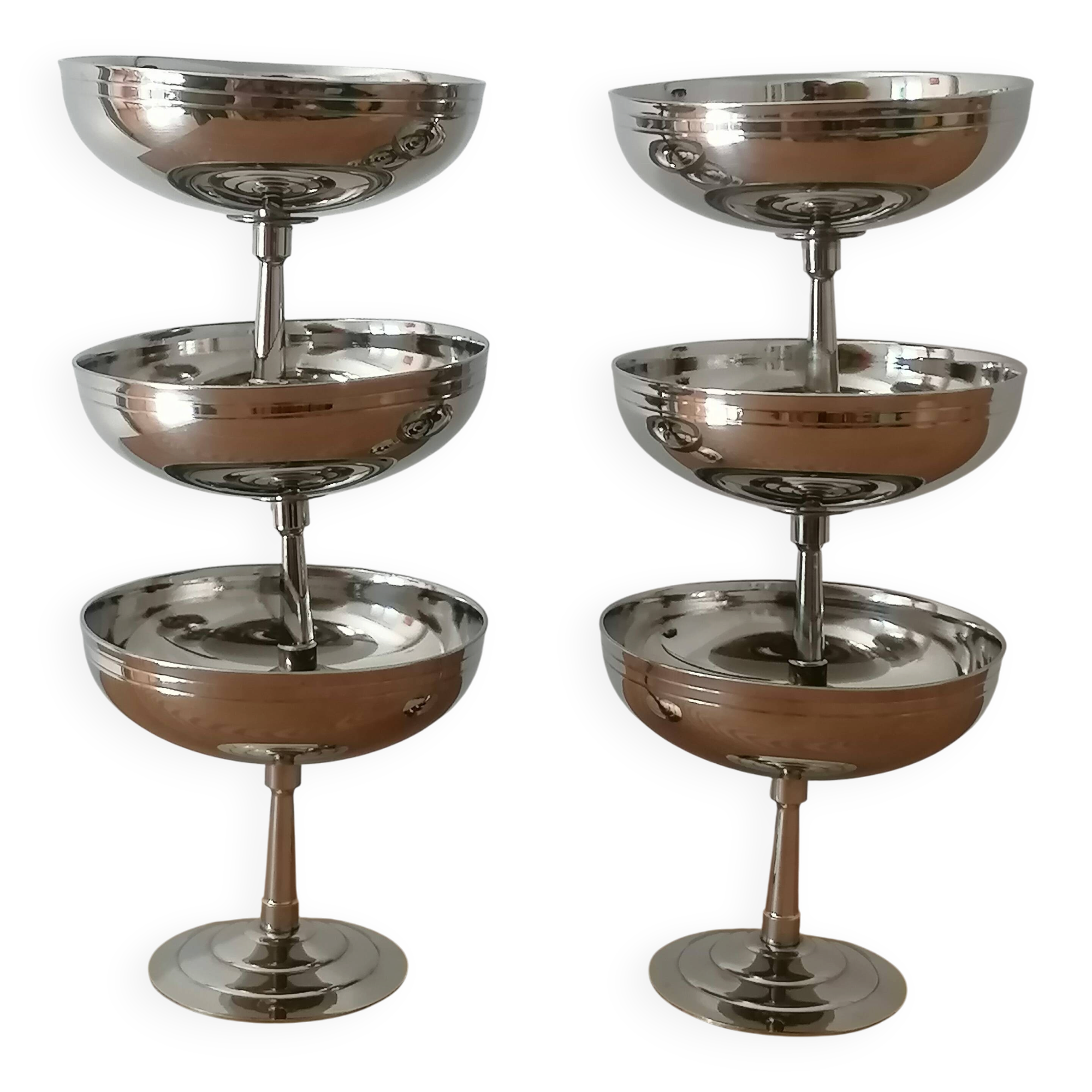 6 ice cream bowls Remi Letang stainless steel 18/10