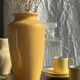 Vase jaune oblong années 90 H26