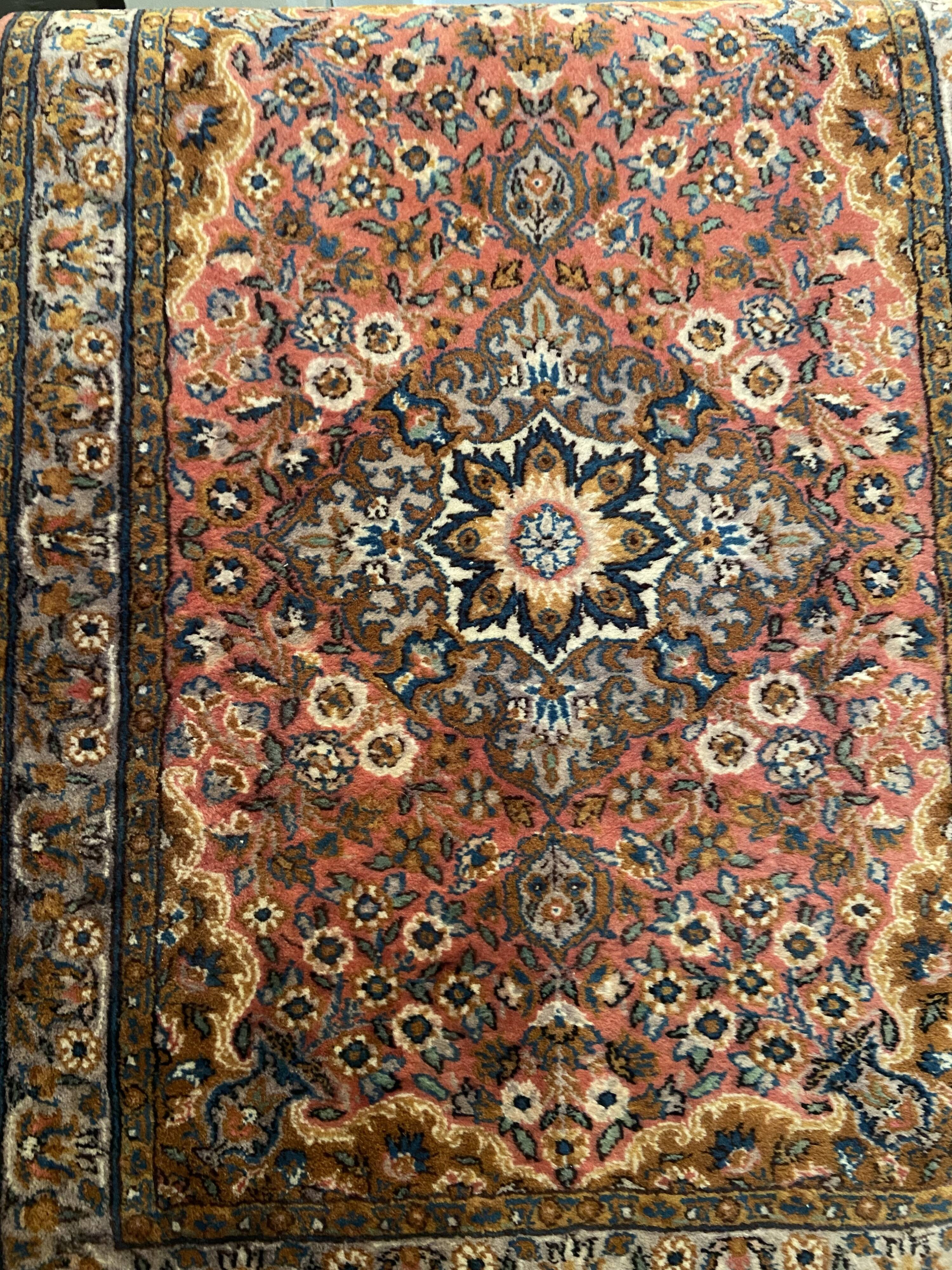 Paire de tapis persan Ghoum en laine 102x65cm