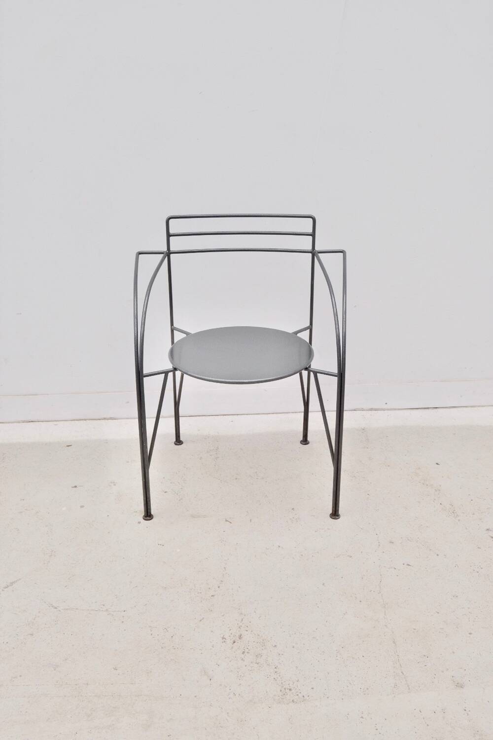“Silver Moon” chair by Pascal MOURGUE for FERMOB in metal, 1980