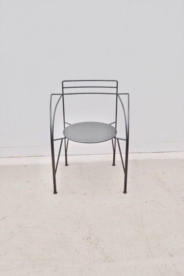Chaise « Lune d’argent » de Pascal MOURGUE pour FERMOB en métal, 1980