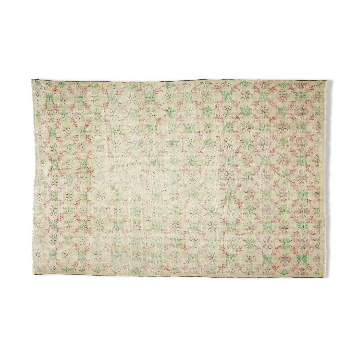 Anatolian handmade vintage rug 268 cm x 182 cm