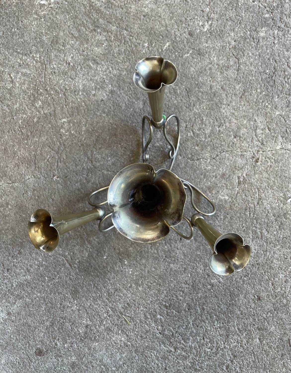 Silver-plated metal vase