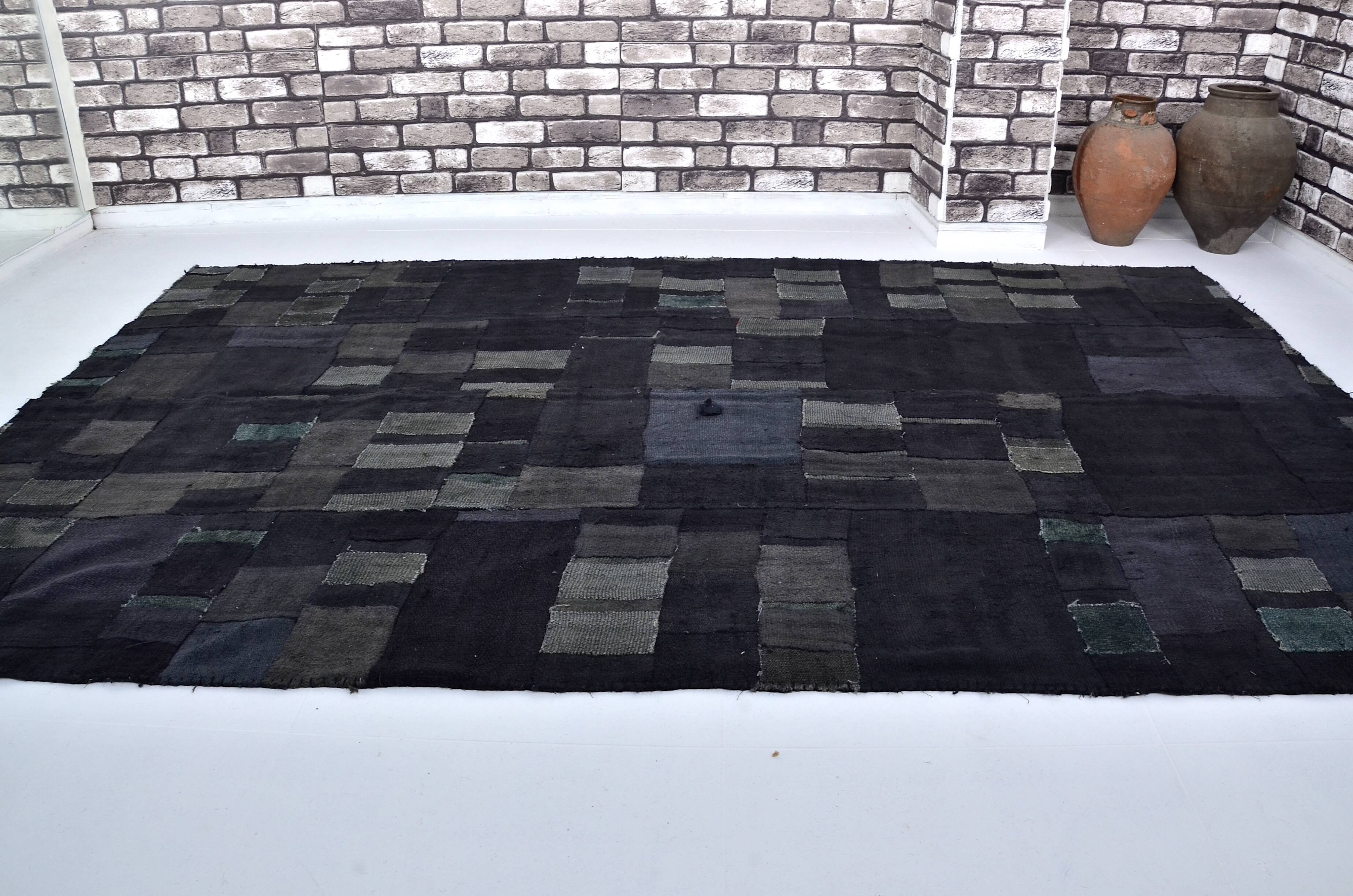 Black Vintage Hmep Patchwork Rug sku 3046