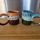 Duo de mugs artisanaux style "Fat Lava" / Vallauris