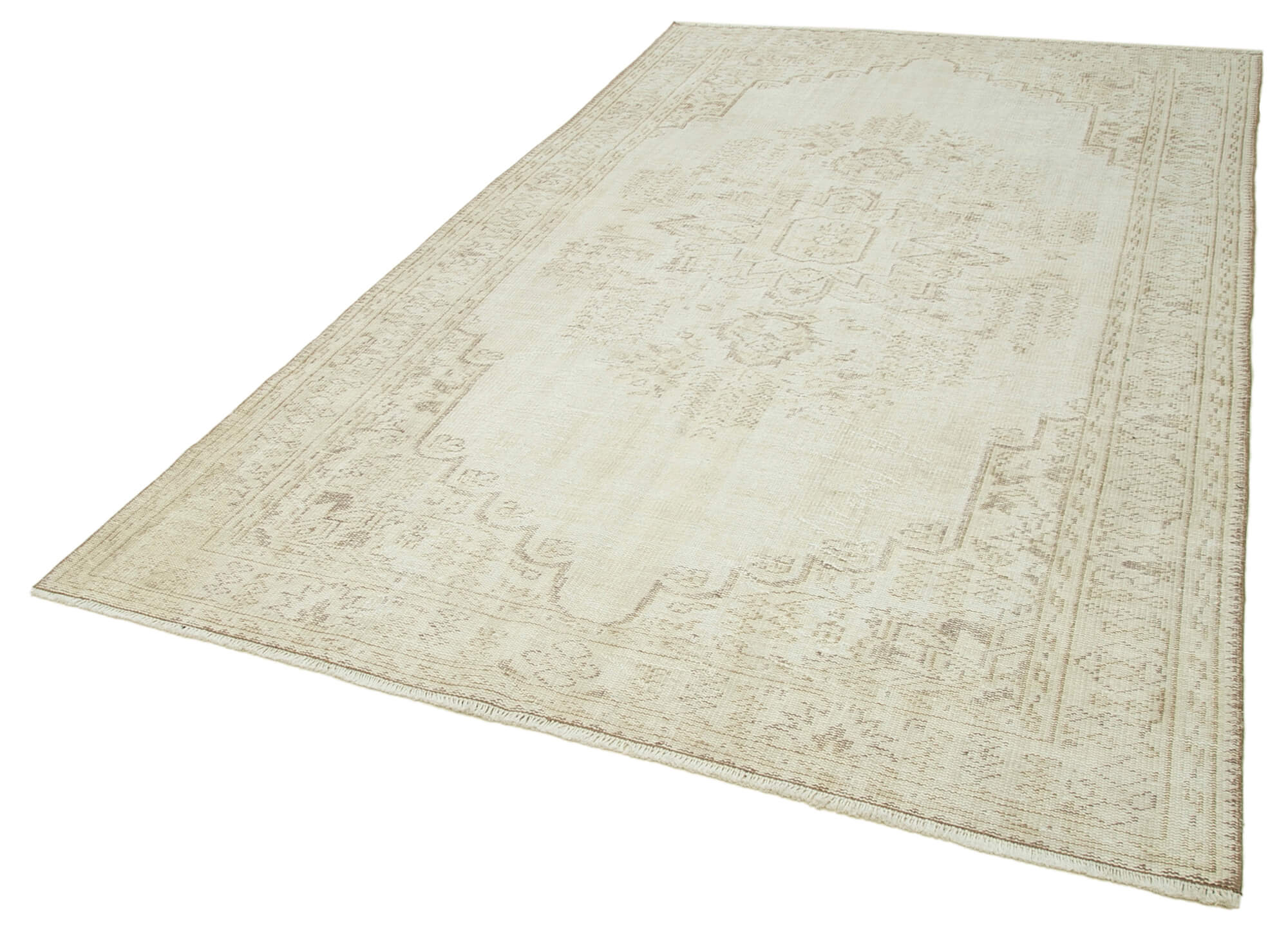 Handmade one-of-a-kind oriental beige carpet 191 cm x 314 cm