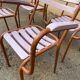 4 Chaises style tolix vintage -en métal et bois. 1950s. Vintage français. - jolie patine - intérieur ou extérieur couvert - peinture