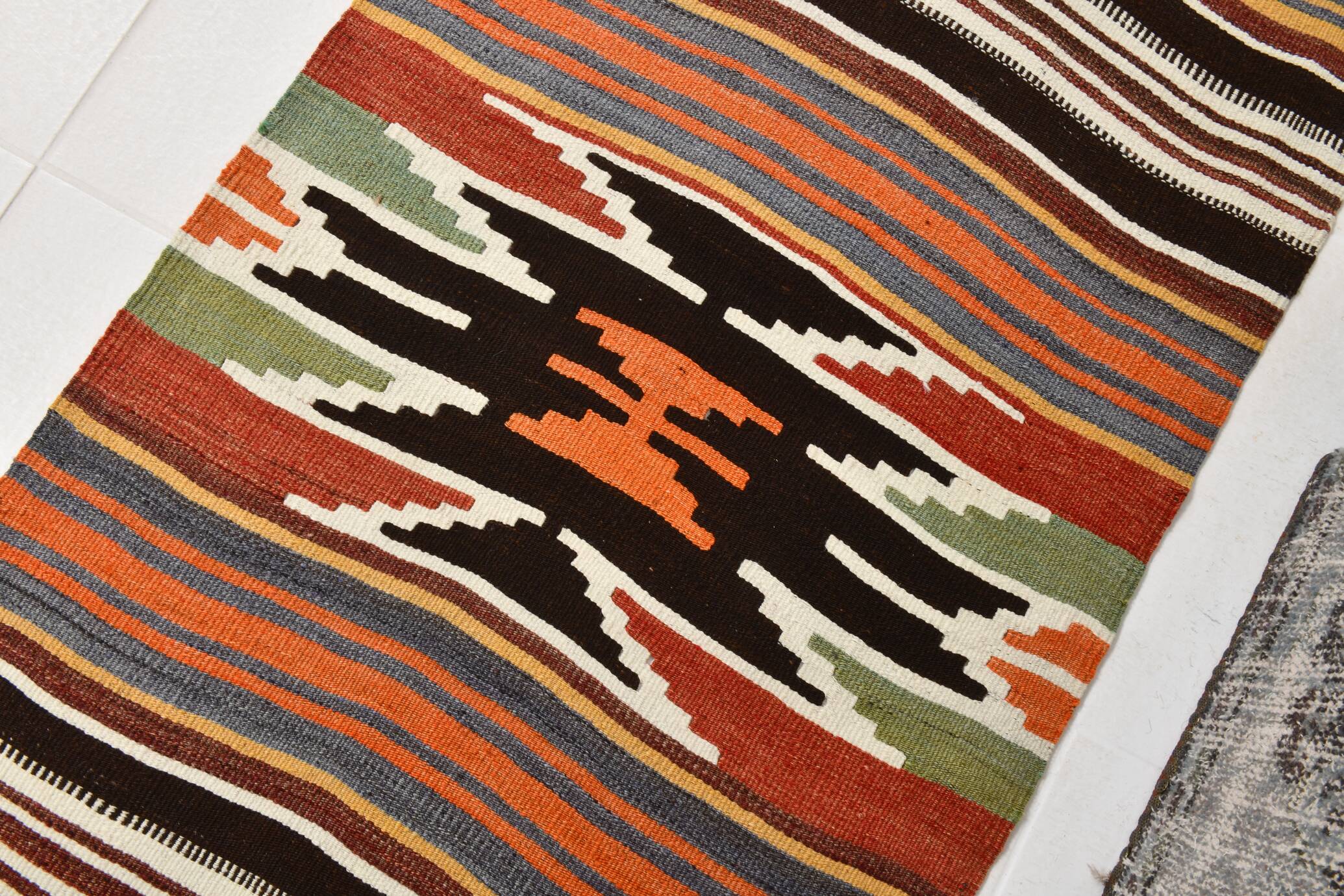 Sun Muted Vintage Kilim Runner Rug, 69x274 Cm