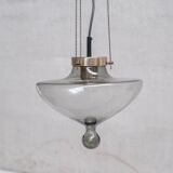 Smoked Glass and Brass RAAK Pendant Light (2 Available)