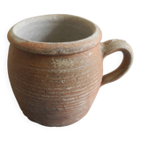 old glazed stoneware pot rustic decor