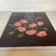 Bouquet of roses oil on canvas painting signed