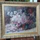 Old Oil Painting On Wood/Bouquet Of Flowers/Still Life