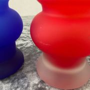 Pair of vintage frosted glass vases