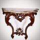 Walnut console style Louis XV marble top, epoque Napoleon III