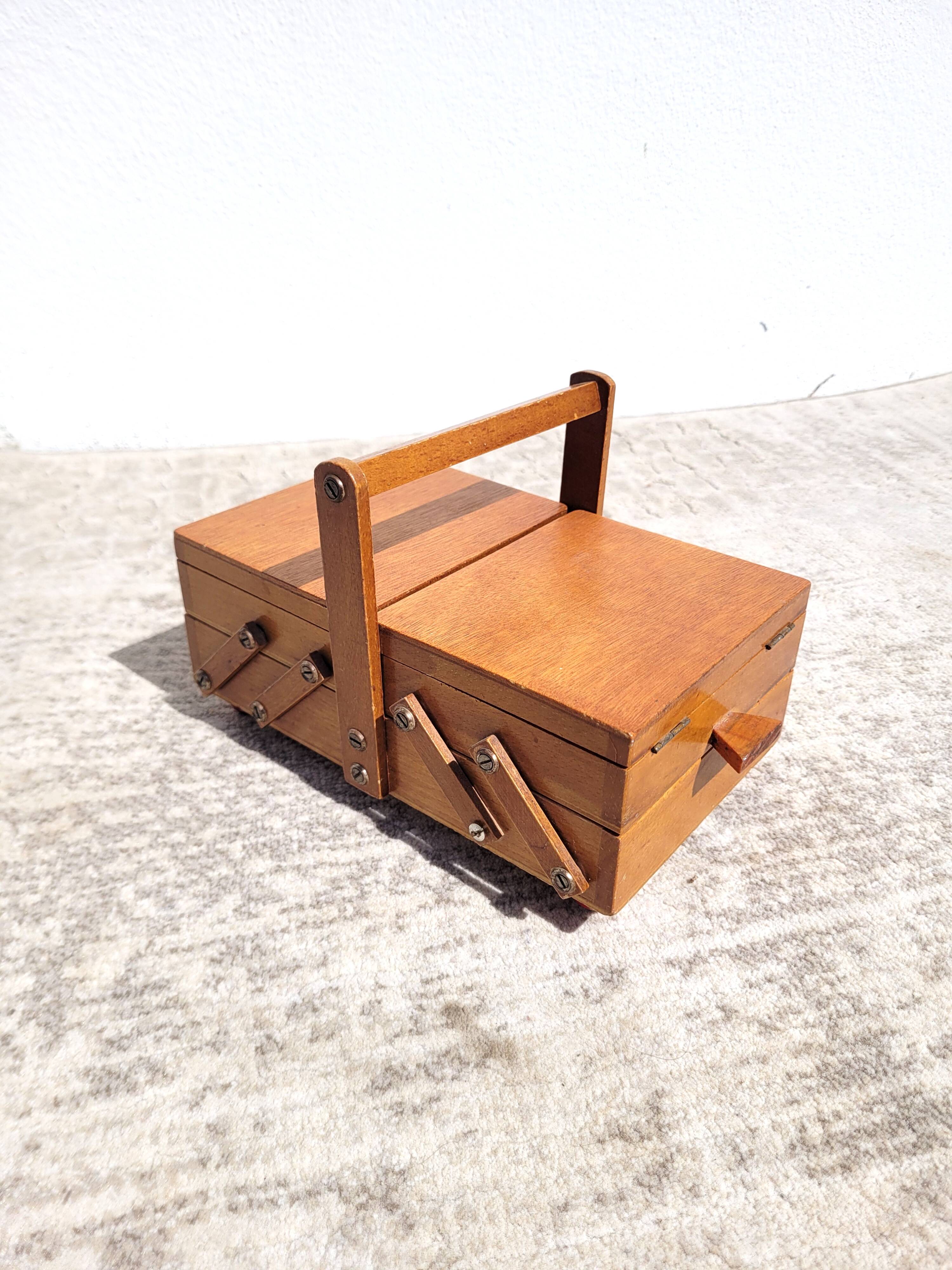 Mini vintage worker or sewing box