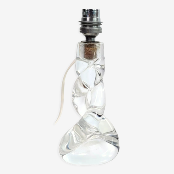 Pied de lampe cristal twisté 1960