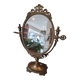 Miroir de table ancien style Louis XV / rocaille – métal doré