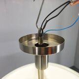 Suspension Bauhaus en nickel et verre, Tchécoslovaquie des années 1930