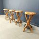 Mid century brutalist bar stools, 1960s - set of 4