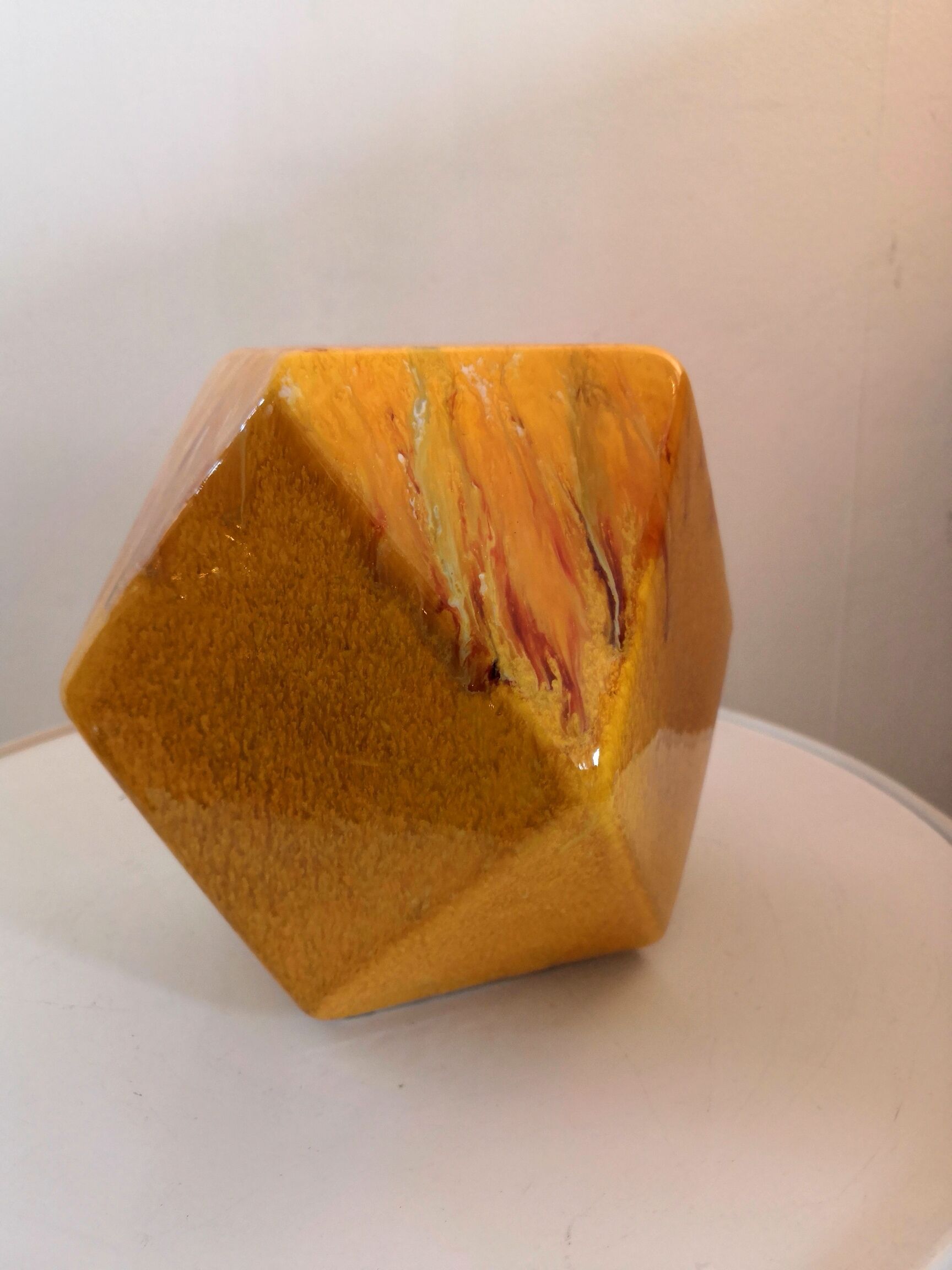 Ceramic vase shape geometric design 70s