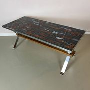 Vintage 1970s coffee table in ceramic, tiles, retro, mid-century
