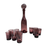 Biot liqueur service in blown glass