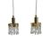 Two gold-plated brass and crystal pendant lights, by Palwa, 1960s design, Hollywood Regency.
