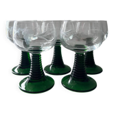 Service de 5 verres Roemer gravés 