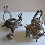 Art Nouveau teapot or samovar in silver-plated metal by goldsmith Victor Saglier