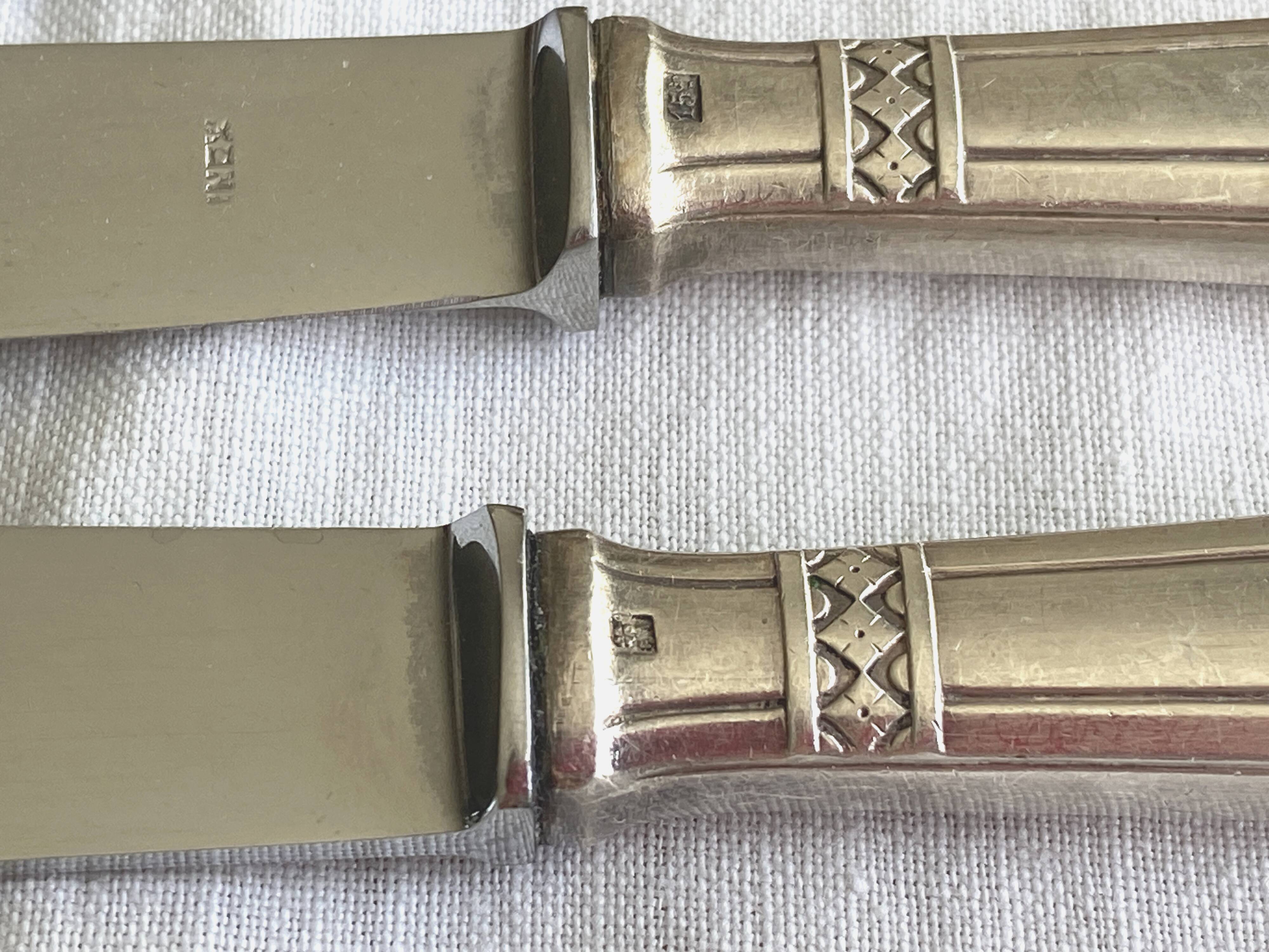 8 dessert knives, silver-plated cheese model Grand Prix de Monaco.