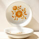 4 assiettes creuses vintage - fleurs oranges