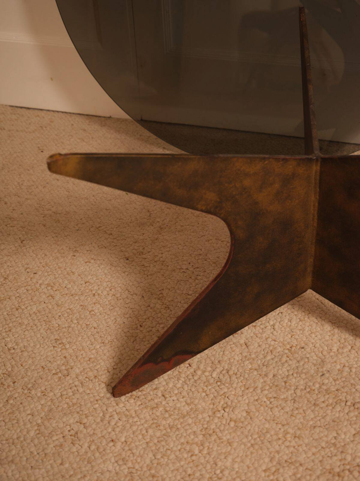 Patinated iron coffee table - France 1960s