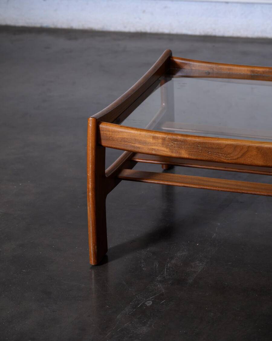 Square teak table