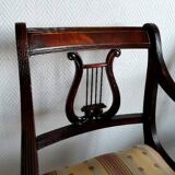 Pair of Charles X style Lyre-backed armchairs